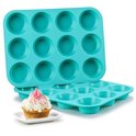 12-Muffinbakvorm - Lichtblauw - Siliconen - Bakvorm - Cupcake Bakvorm - Muffinvorm - Cupcake Vormpjes - Muffin - Cupcake - Non Stick - 12 Stuks
