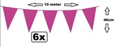6x Reuzevlaggenlijn 46cm pink 10 meter