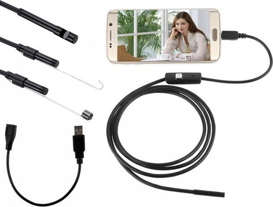 draaipunt Corporation lichten HD Endoscoop Cam - Mini Android Endoscope Microsooop LED Inspectie Camera 5  Meter... | bol.com