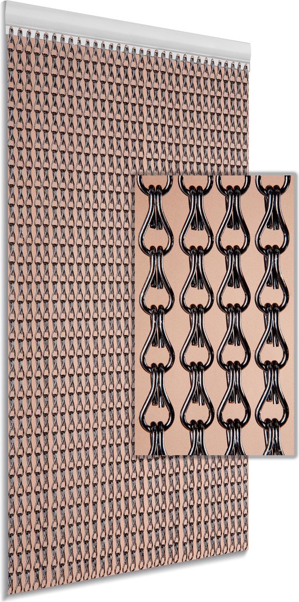 DEGOR - vliegengordijn/deurgordijn - aluminium - antraciet - 100x220cm