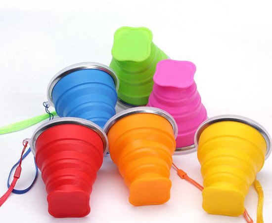 Opvouwbare beker - Cup 200ML - Siliconen Cup - Campingservies - Roze Duurzaam - Milieubewust van Balvi — afbeelding 4
