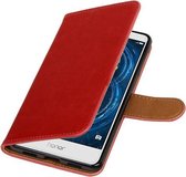 Rood Pull-Up PU booktype wallet cover hoesje voor Huawei Honor 6x 2016