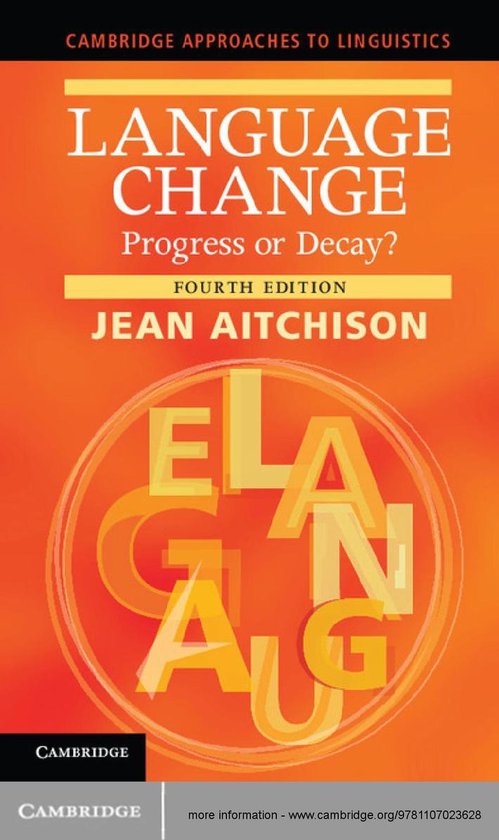 Cambridge Approaches to Linguistics - Language Change - cover