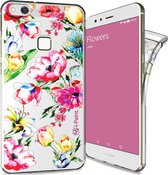 i-Paint glamour cover flowers - transparant - voor Huawei P10 Lite