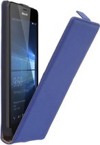 Microsoft Lumia 950 Leder Flip Case hoesje Blauw