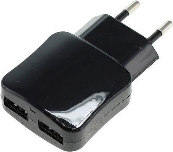 Apple iPhone 5 oplader 2.1A - dubbele USB aansluiting - kleur zwart |  bol.com