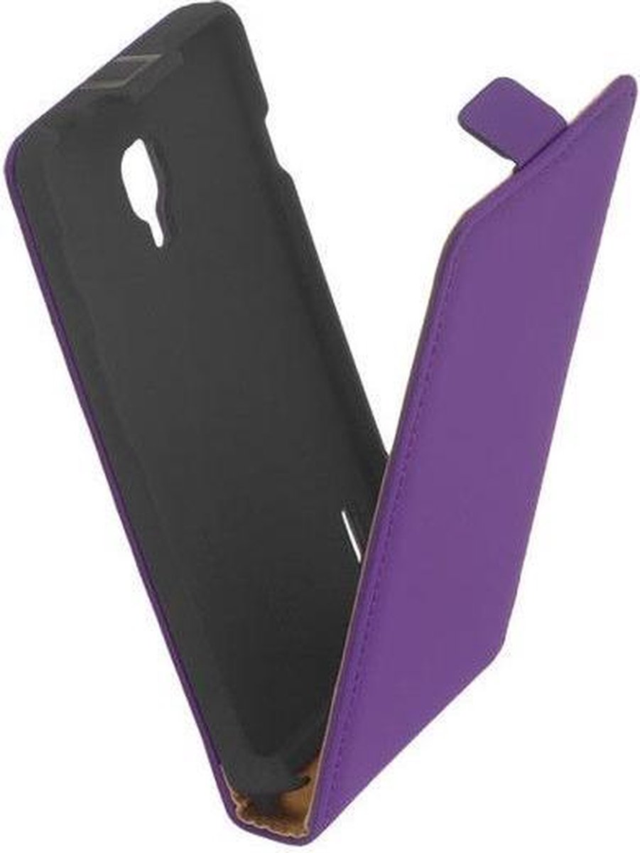 HC Leder Flip case case Telefoonhoesje - LG Optimus L7 2 P710 Lila/Paars