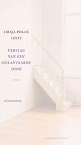 Boekcover 'Verslag Van Een Onaanvaarde Dood' met trap en tekst 'Chaja Polak Leest Poëzie'.