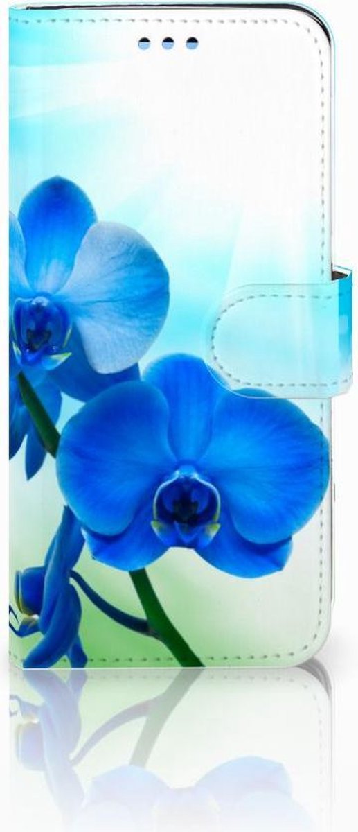 Book Case voor Samsung Galaxy S9 Hoesje Orchidee Blauw - Cadeau voor je Moeder
