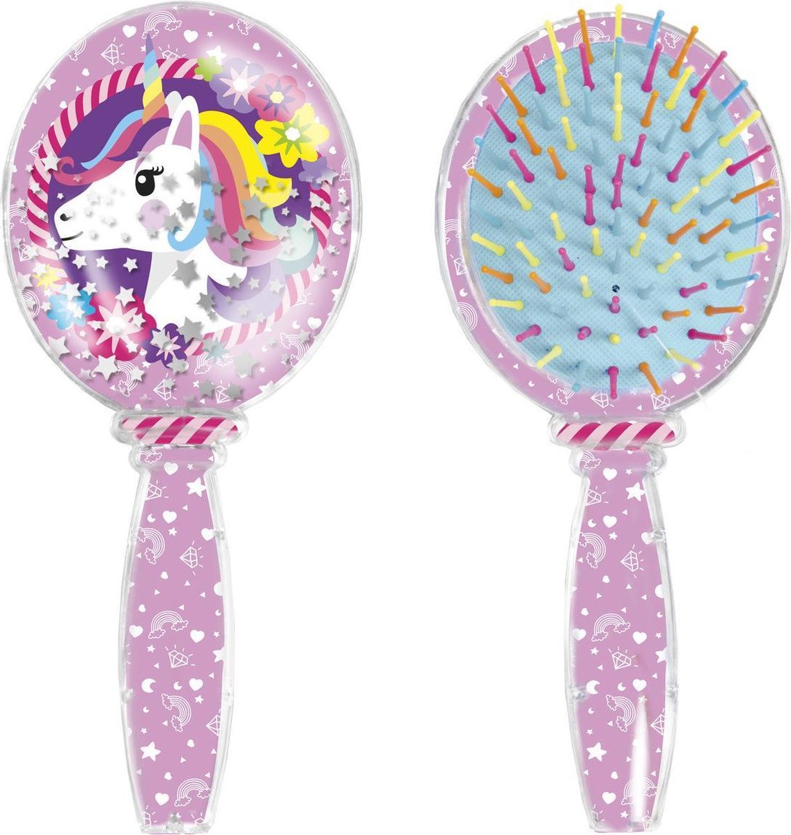 Unicorn Haarborstel met bewegende glitter - kinderhaarsborstel eenhoornthema