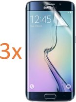 3x Screenprotector geschikt voor Samsung Galaxy S6 Edge - Edged (3D) Glas PET Folie Screenprotector Transparant 0.2mm 9H (Full Screen Protector)