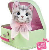 Speelgoed Knuffel Kat - Bella - Tabby kitten 23 cm - Pluche - Incl. koffer