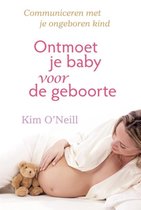 Zwanger buik met teddybeer en gouden tekst 'Ontmoet je baby voor de geboorte'.