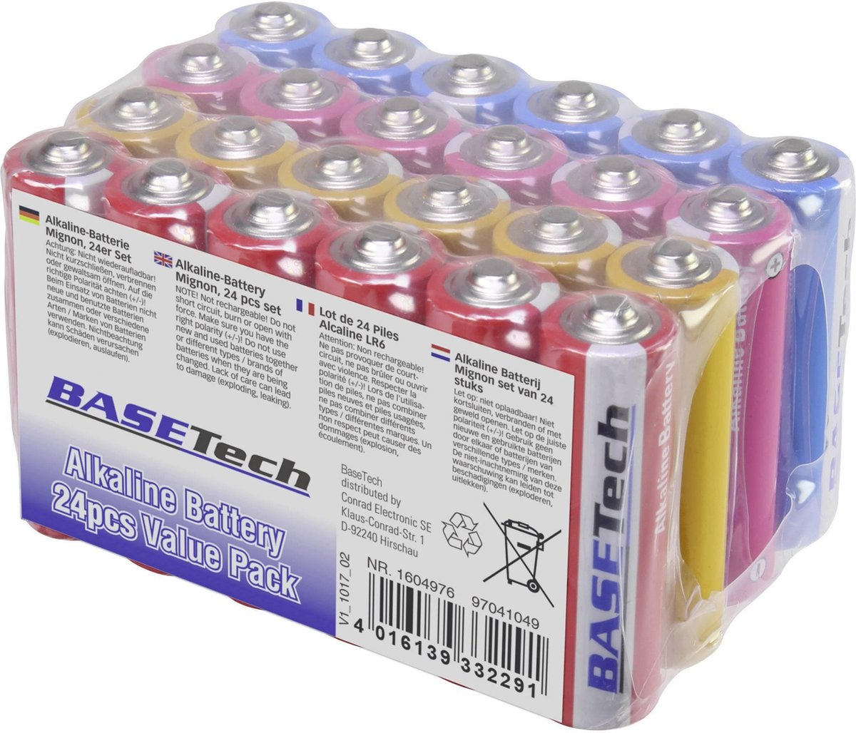 Basetech AA batterij (penlite) Alkaline 2650 mAh 1.5 V 24 stuk(s)