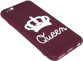 Queen hoesje siliconen kastanjerood Geschikt voor iPhone 6(S) Plus