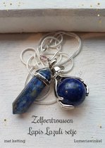 Edelsteen cadeau setje Lapis Lazuli hangers