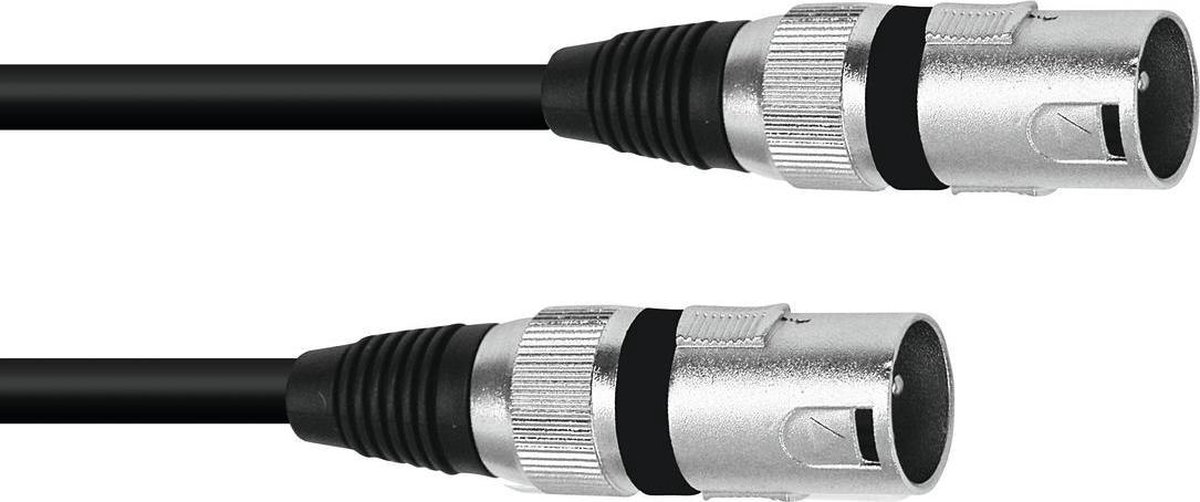 Omnitronic 3022075A XLR Adapterkabel [1x XLR-stekker 3-polig - 1x XLR-stekker 3-polig] 0.20 m Zwart