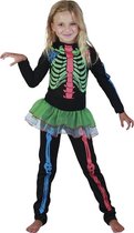 "Gekleurd skelet kostuum voor meisjes Halloween artikel - Kinderkostuums - 122/134"