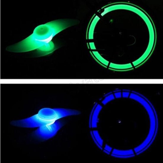 2x LED Fietswiel Spaak Licht BLAUW en ROOD Kinderen - Spaakverlichting - Fietswielverlichting — afbeelding 4