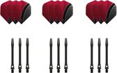 Dragon darts - 3 sets - XS100 Curve - Rood - Darts flights - plus 3 sets - aluminium - darts shafts - zwart - medium