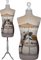 Coffee paspop met witte sparkling driepoot 32/34