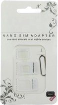 Wit Universeel Nano Simkaart adapter frame set met pinnetje simkaartslot opener