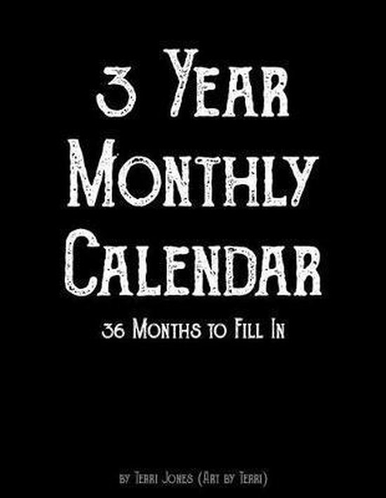 3 Year Monthly Calendar Printable