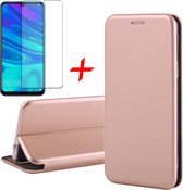 Hoesje geschikt voor Huawei P Smart (2019) - Book Case Portemonnee Roségoud + Screen Protector Tempered Glass van iCall