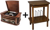 Soundmaster nostalgisch muziek center met meubel NR540 + SF510 bruin - platenspeler met meubel