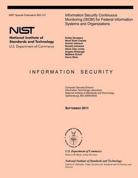Information Security Continuous Monitoring (ISCM) for Federa ... - cover