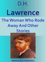 Boekcover: 'The Woman Who Rode Away And Other Stories' van D.H. Lawrence, met een schilderij van een man met rood haar.