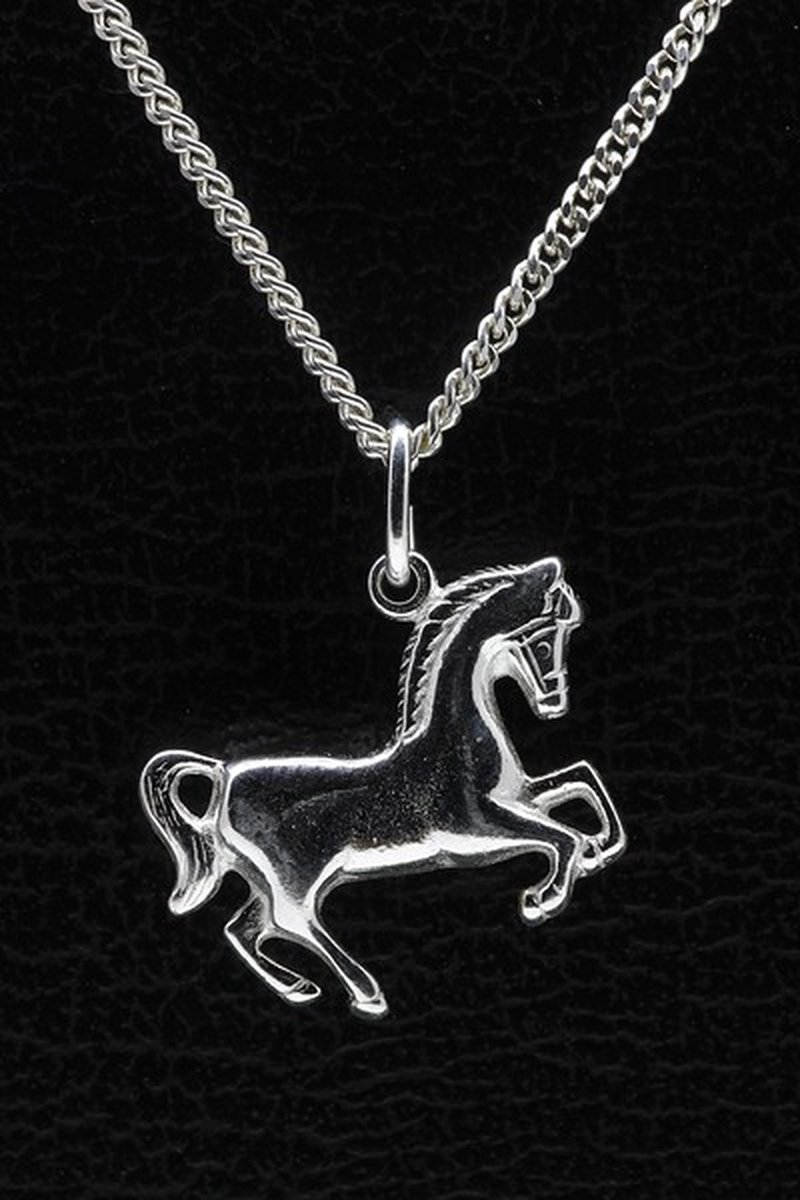 Zilveren Paard ketting hanger