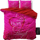 Sleeptime Love and Hope - Dekbedovertrekset - Tweepersoons - 200x200/220 + 2 kussenslopen 60x70 - Roze