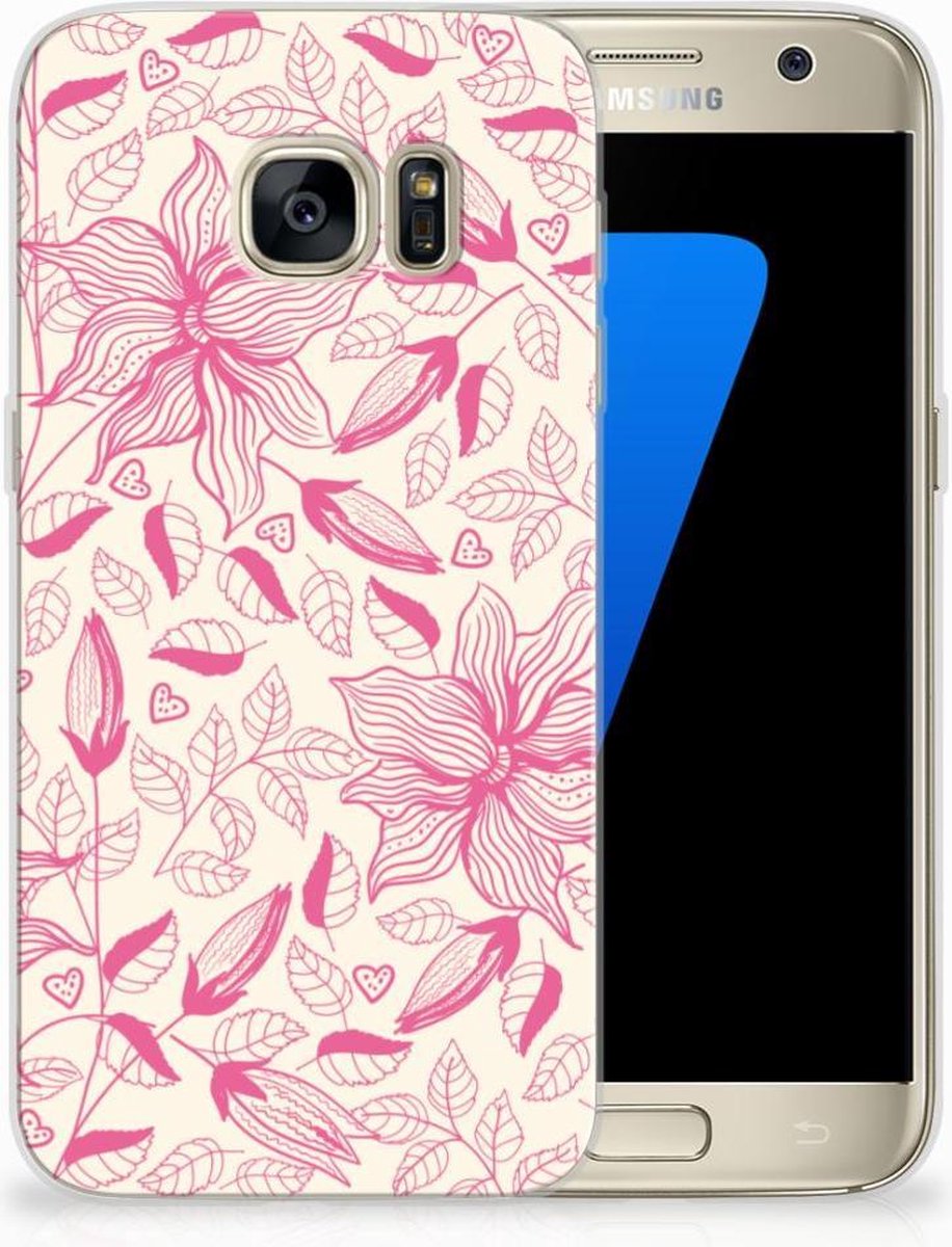 TPU Hoesje voor Samsung Galaxy S7 TPU Case Pink Flowers