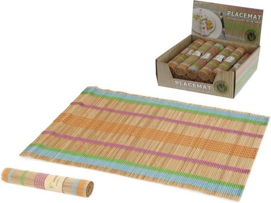 Set de table bambou 30x45cm 4 ass