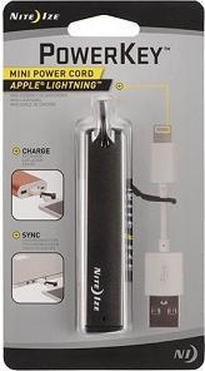 NITE IZE POWER KEY APPLE LIGHTNING SMOKE