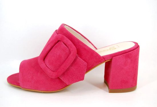Stravers - Maat 34 roze muiltjes. Slippers met hak en gesp | bol.com