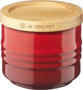 Pot de rangement Le Creuset avec couvercle en bois 12cm rouge cerise