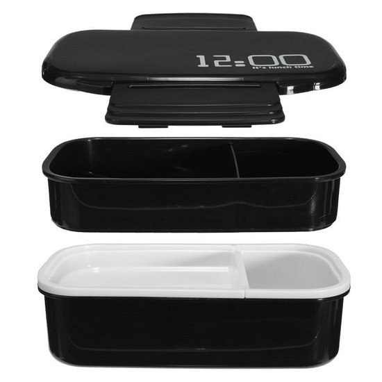 Republiek Voorbijganger bereiden Lunch Time Bento Lunch Box XL 1,4 l - Zwart - Japanse Broodtrommel /  Lunchbox /... | bol.com