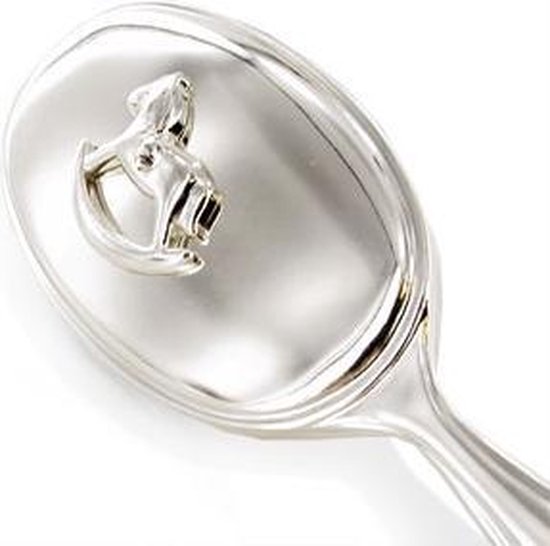 Bambino - Verzilverd baby kado - Borstel- en Kamset met Hobbelpaard Icoon - Silver Plated - babycadeau -doop - geboorte van Merkloos — afbeelding 4