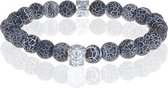 Memphis armband Frosted Agaat Silver Skull