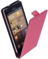 Lelycase Roze Lederen Flip case case Telefoonhoesje Huawei Ascend G6