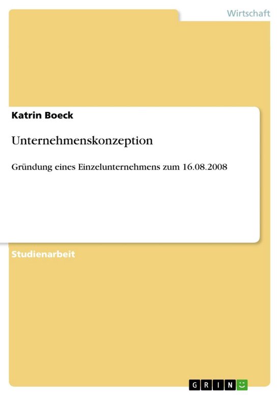 Unternehmenskonzeption - cover