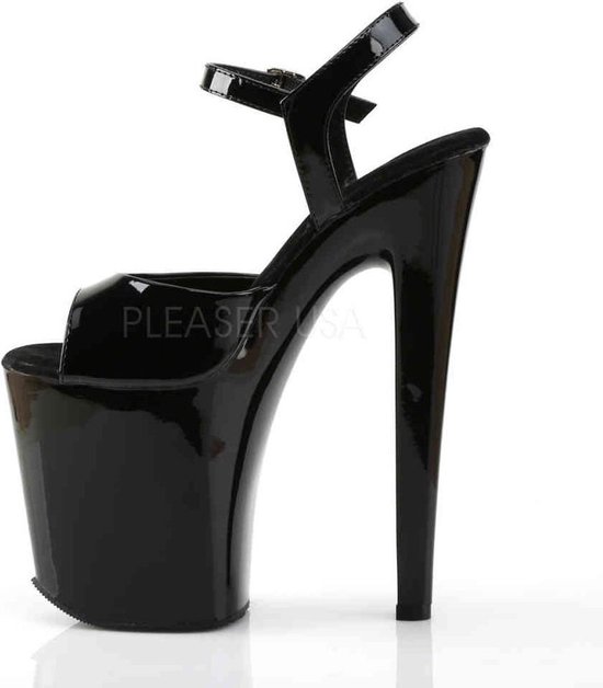 Pleaser - XTREME-809 Sandaal met enkelband, Paaldans schoenen - Paaldans schoenen - 36 Shoes - Zwart