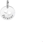 TFT Hanger Zilver Hartjes Tekst "forever"