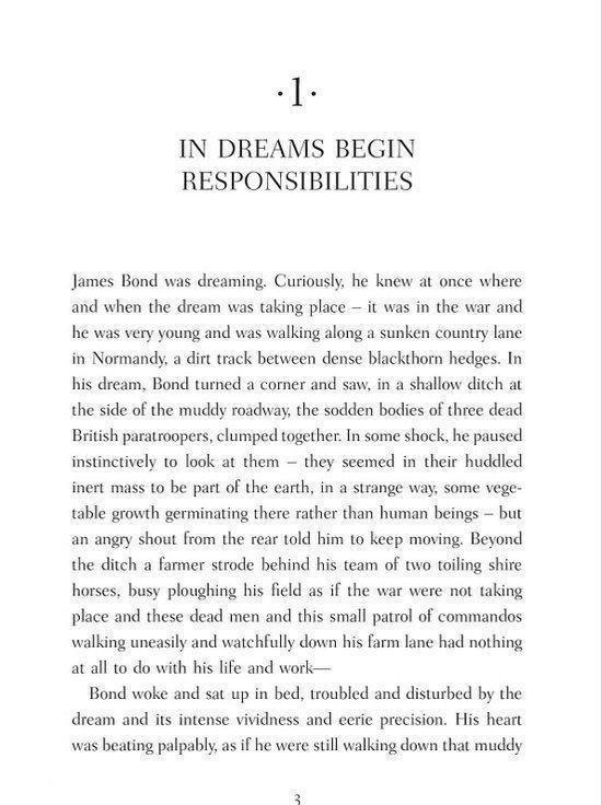 Titelpagina: 'IN DREAMS BEGIN RESPONSIBILITIES', met tekst.