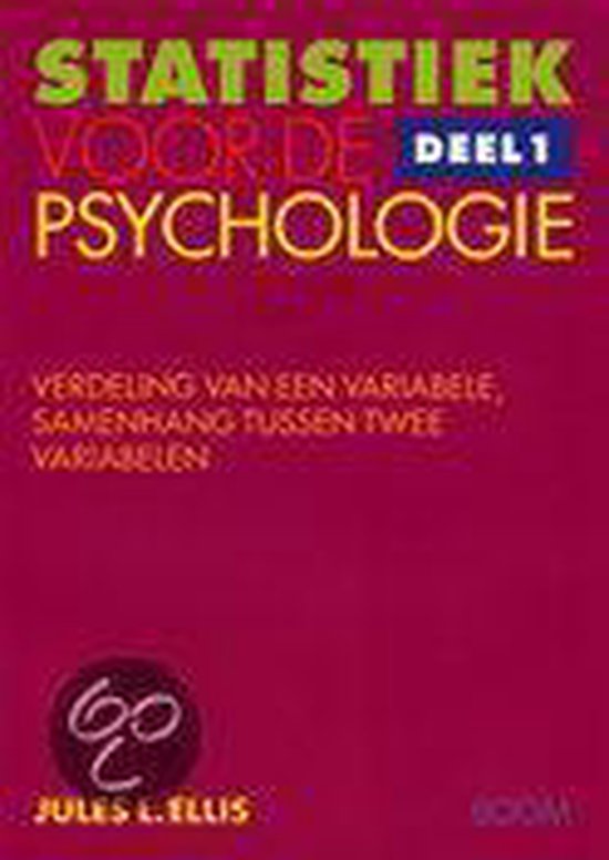 Cover van het boek 'Statistiek voor de psychologie / I 1 / druk 1'