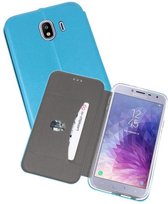 Slim Folio Case - Book Case Telefoonhoesje - Folio Flip Hoesje - Geschikt voor Samsung Galaxy J4 - Blauw