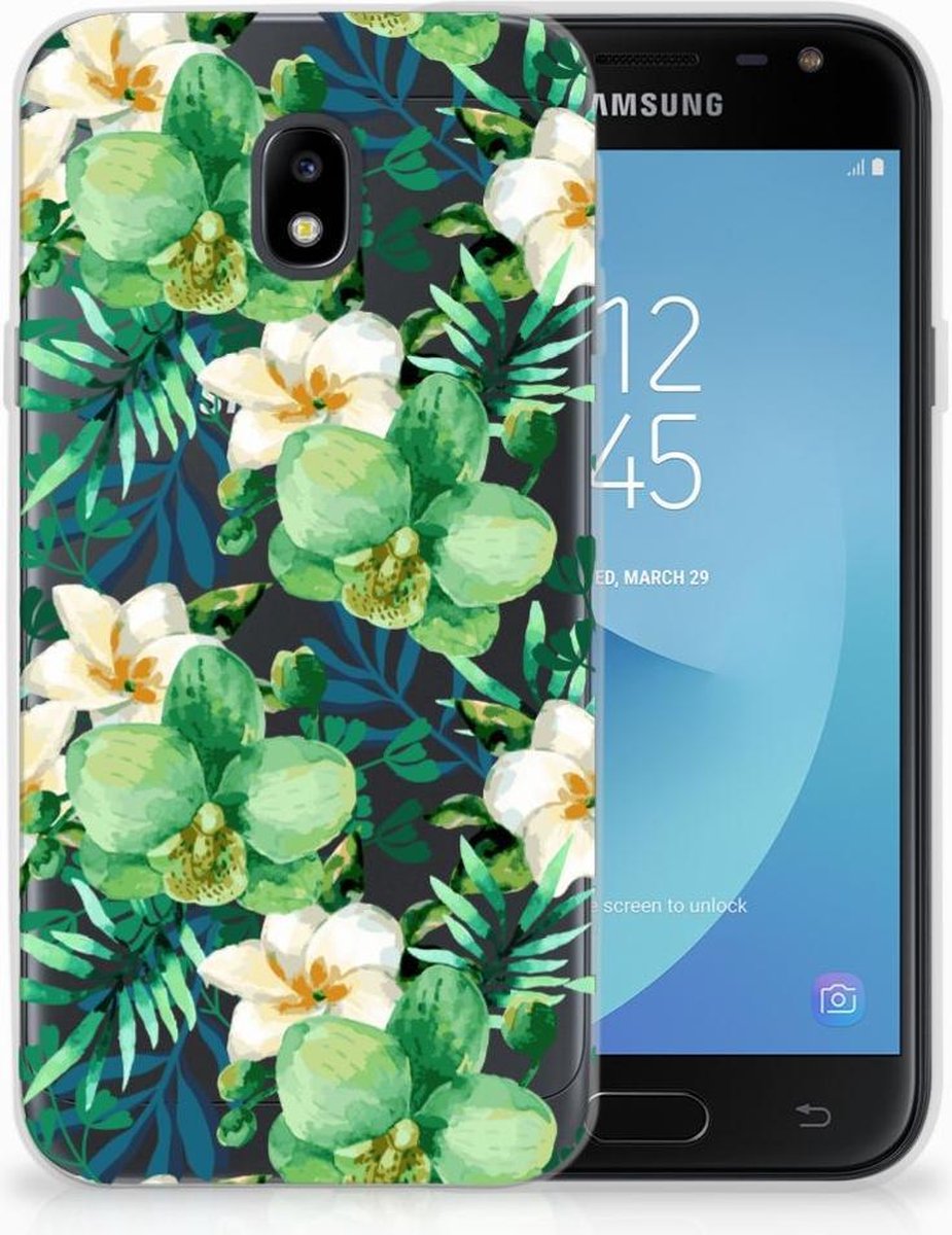 Samsung Galaxy J3 2017 TPU Case Orchidee Groen