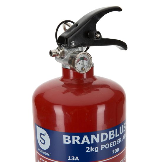 Extincteur à Poudre Smartwares 1 Kg - Pour Feux ABC - Maison, Voiture, Support Inclus - FEX-15112